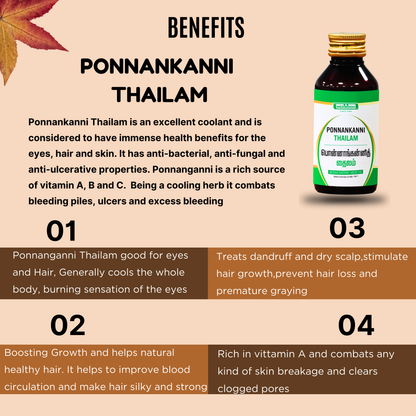 Ponnankanni Thailam / Dwarf Copperleaf Oil - (sessile joyweed) MediSiddh