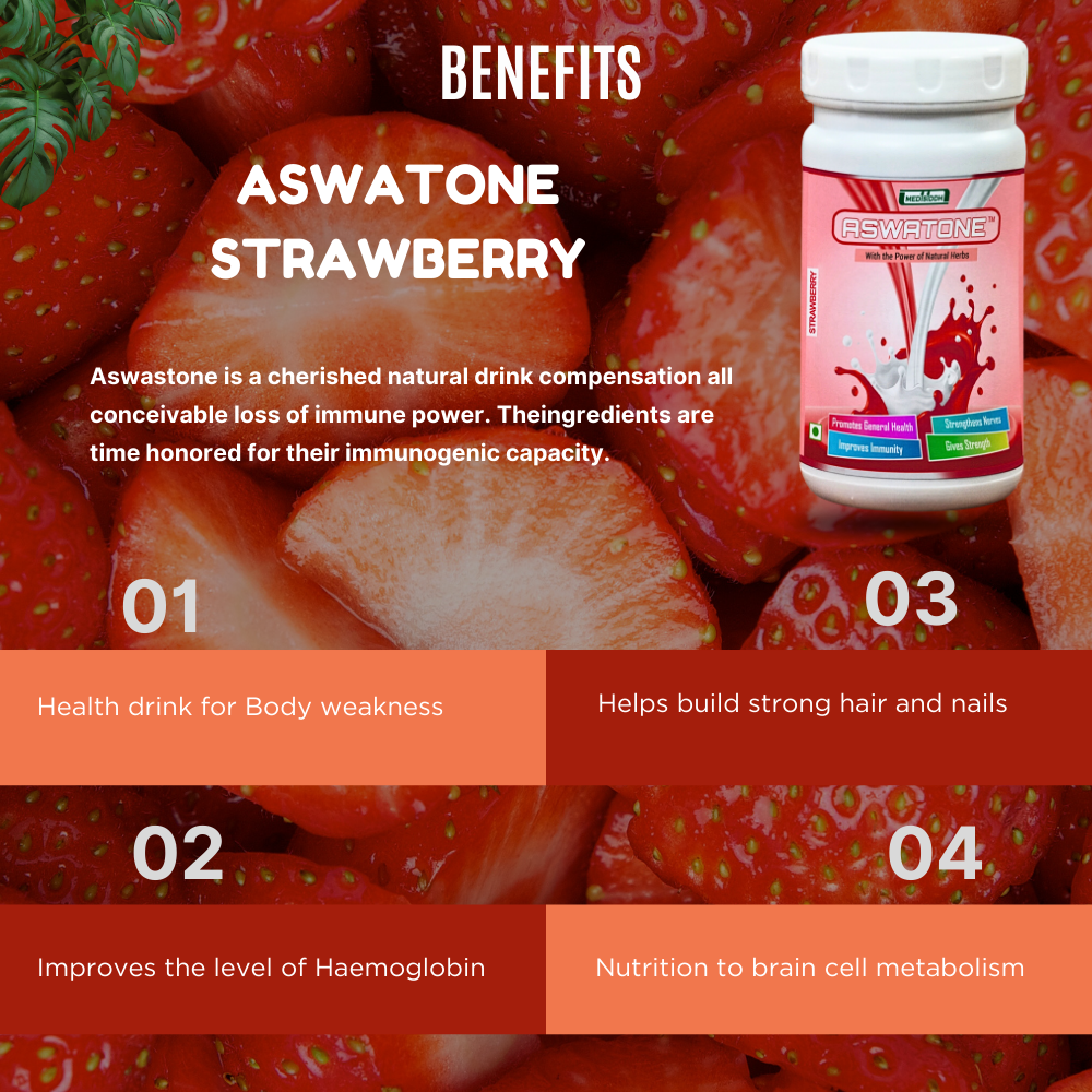 Aswatone Powder (Strawberry) MediSiddh