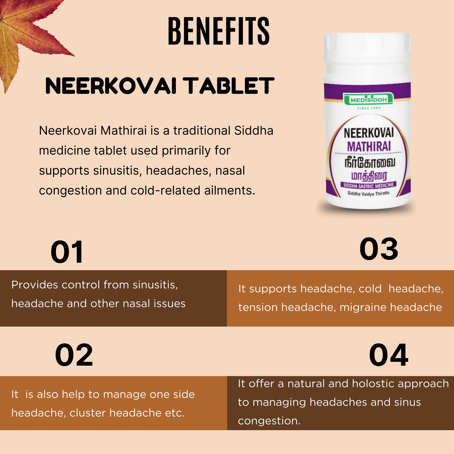 Neerkovai Mathirai / Neerkovai tablets MediSiddh