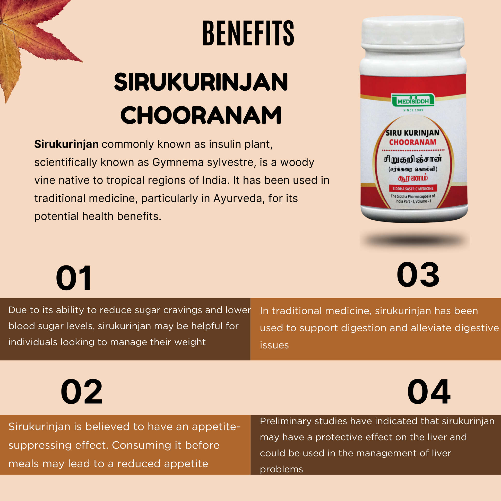 Sirukurinjan chooranam / Gymnema sylvestre AllHerbs.com