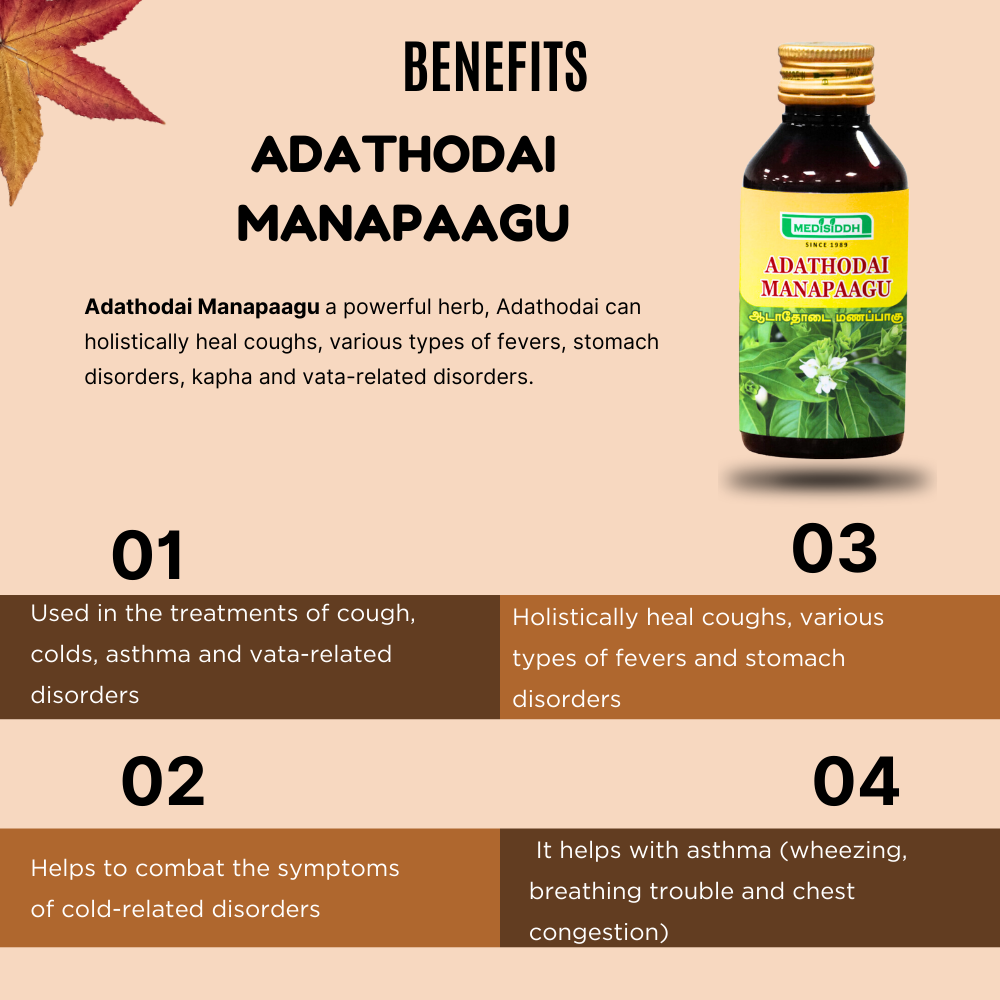 Adathodai  Manapaagu / Malabar Nut Syrup MediSiddh