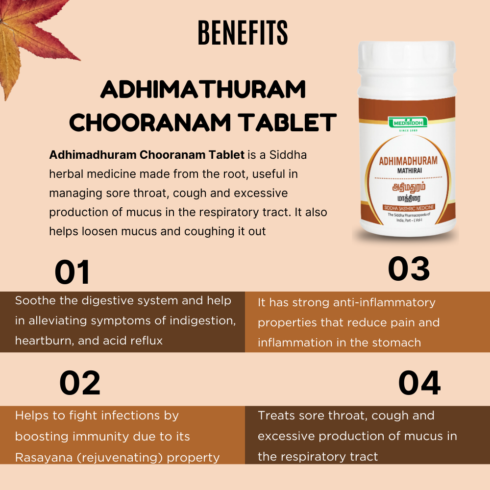 Adhimadhuram Chooranam Tablet / Licorice MediSiddh