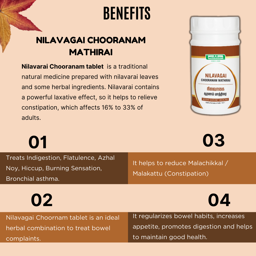 Nilavagai Chooranam Tablet / East Indian Senna MediSiddh