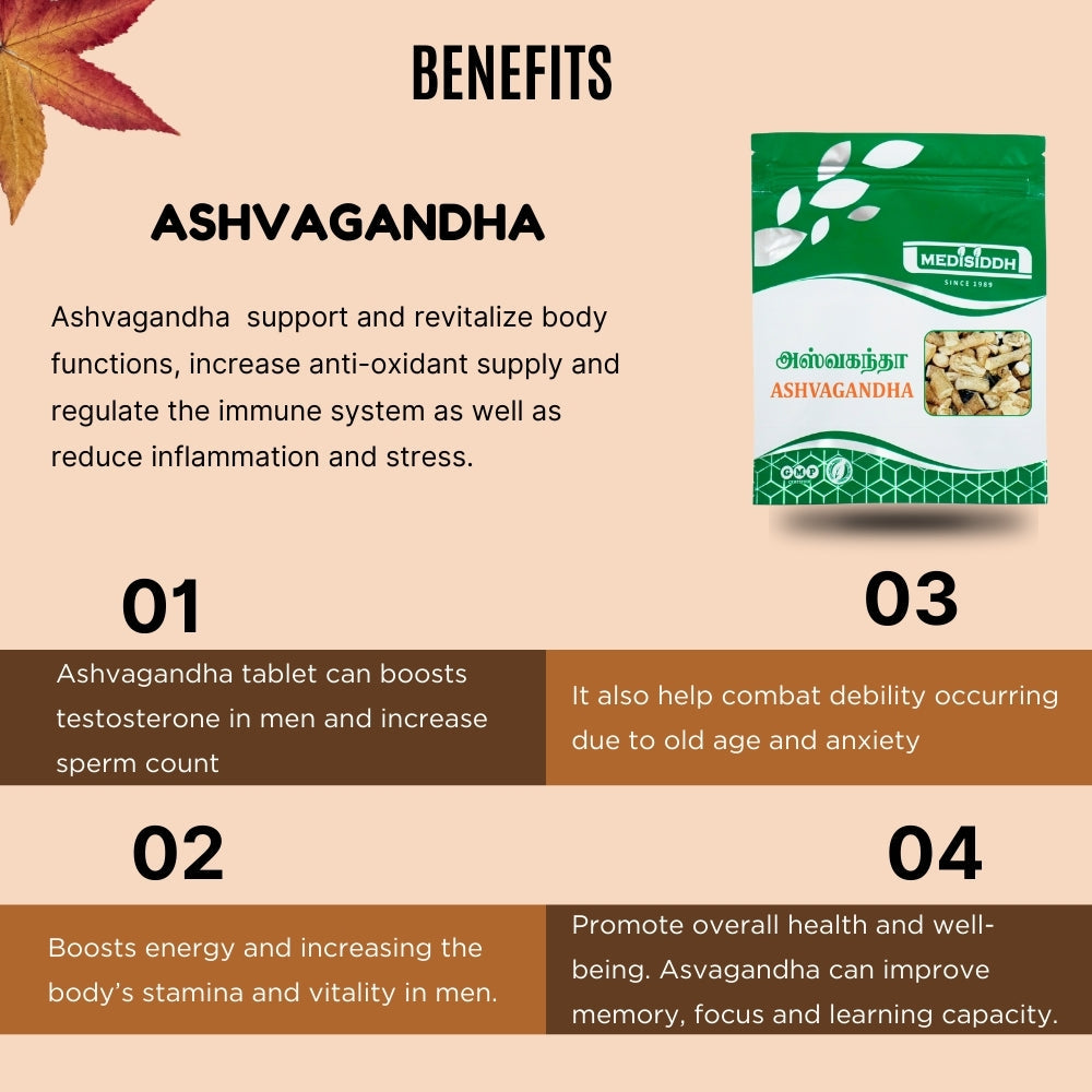 Ashvagandha Chooranam / Indian ginseng Powder - ( withania somnifera) MediSiddh