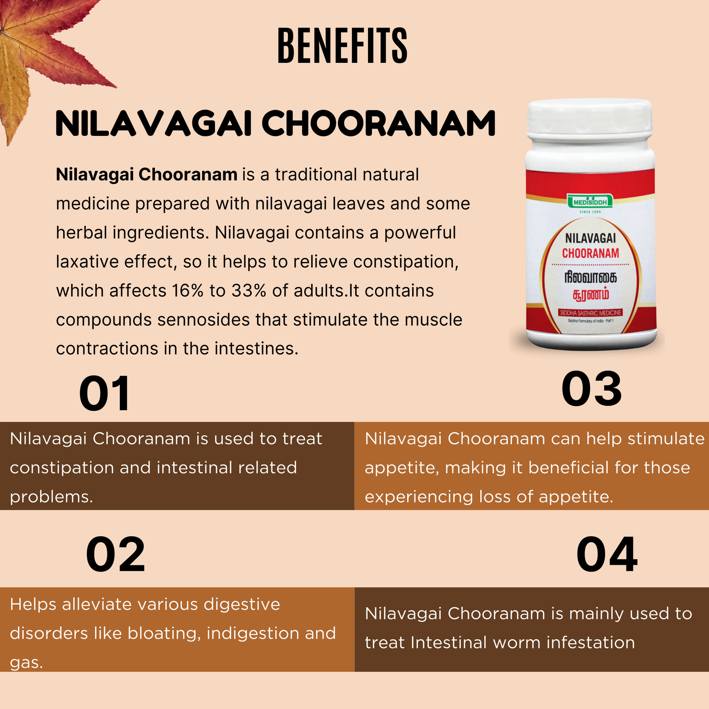 Nilavagai chooranam / Cassia Angustifolia / East Indian Senna MediSiddh