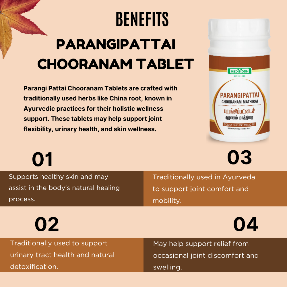 Parangipattai Chooranam Tablet /  China root chooranam tablet MediSiddh