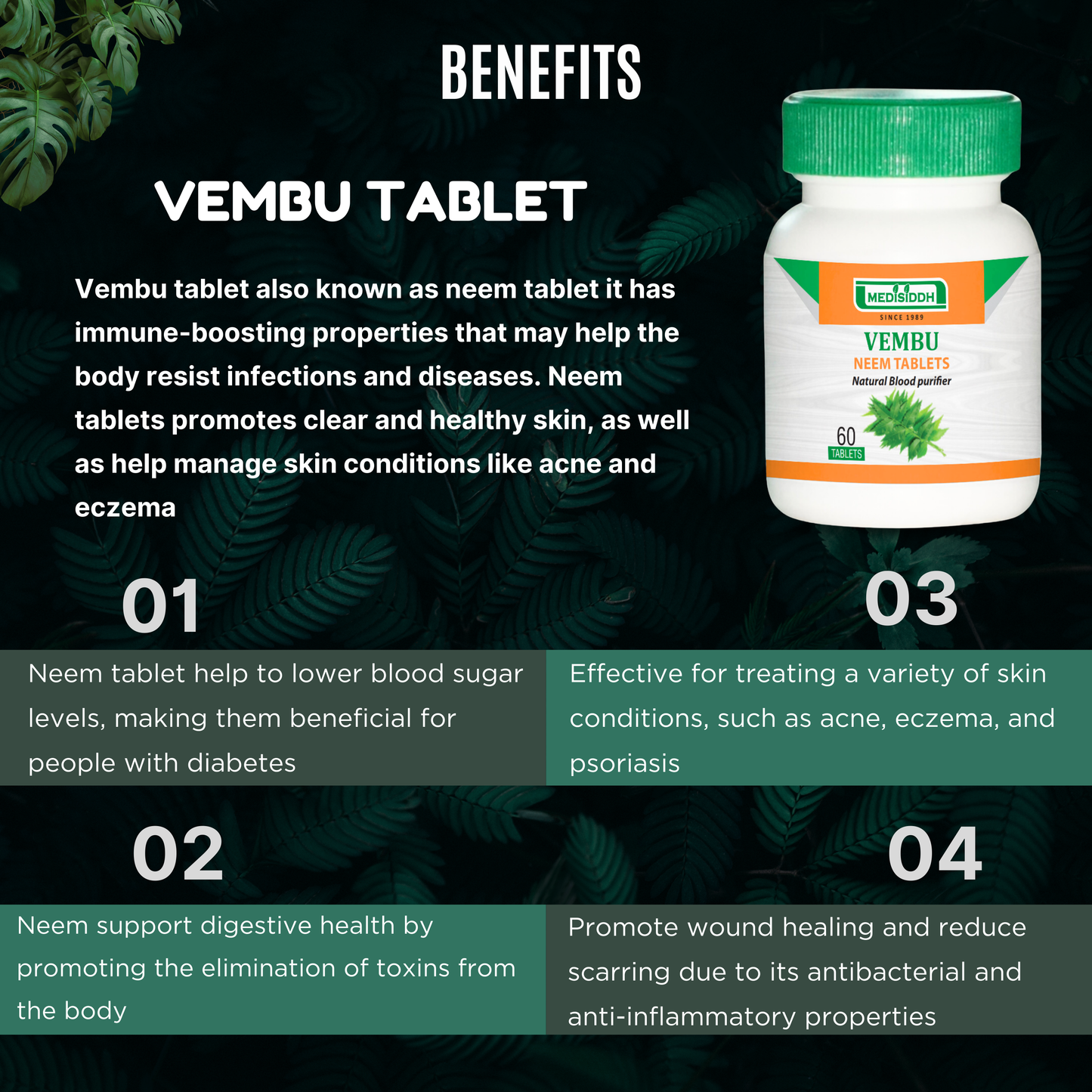 Vembu Tablet / vepa tree- (neem tree) Medisiddh