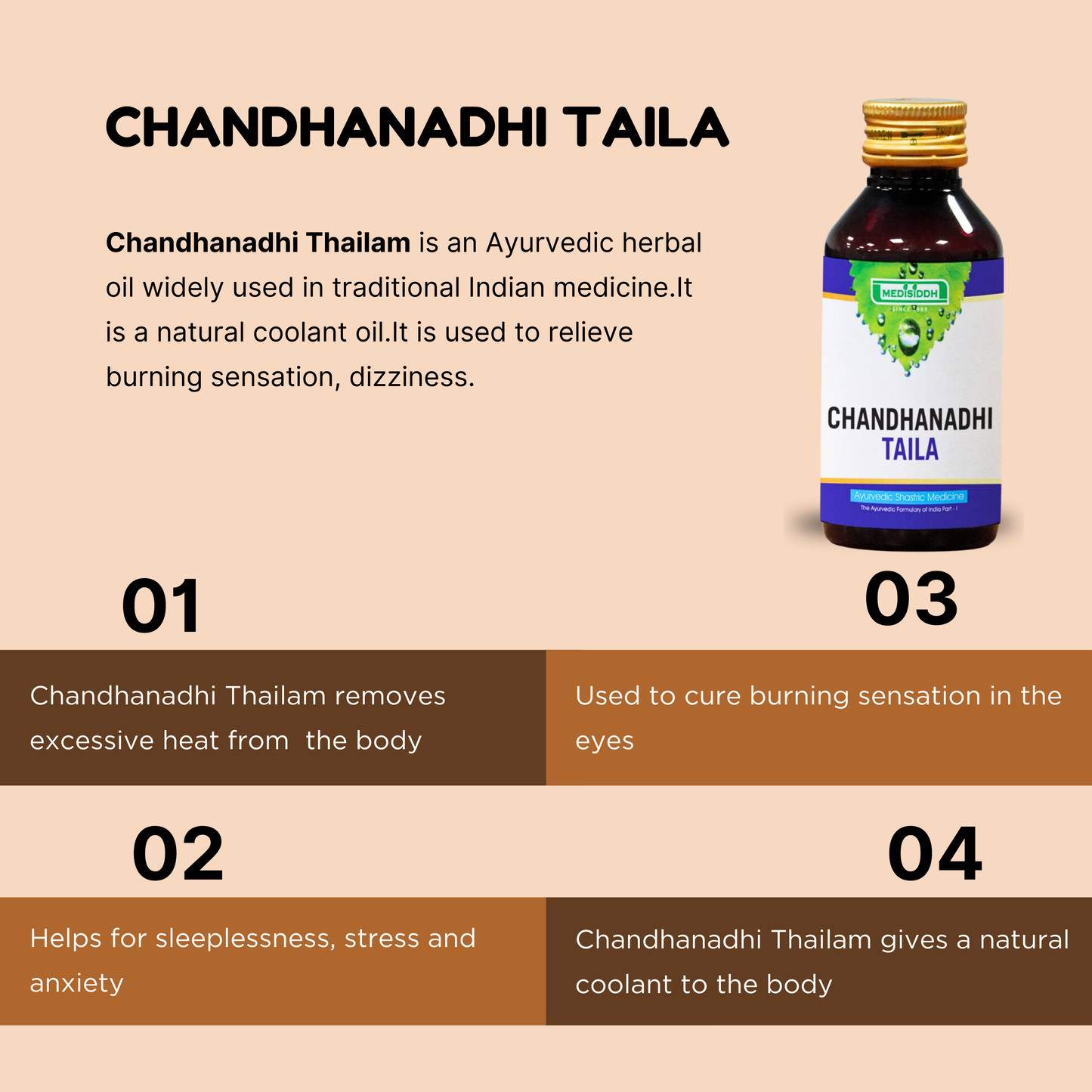 Chandanathi Thailam - (sandalwood oil) MediSiddh
