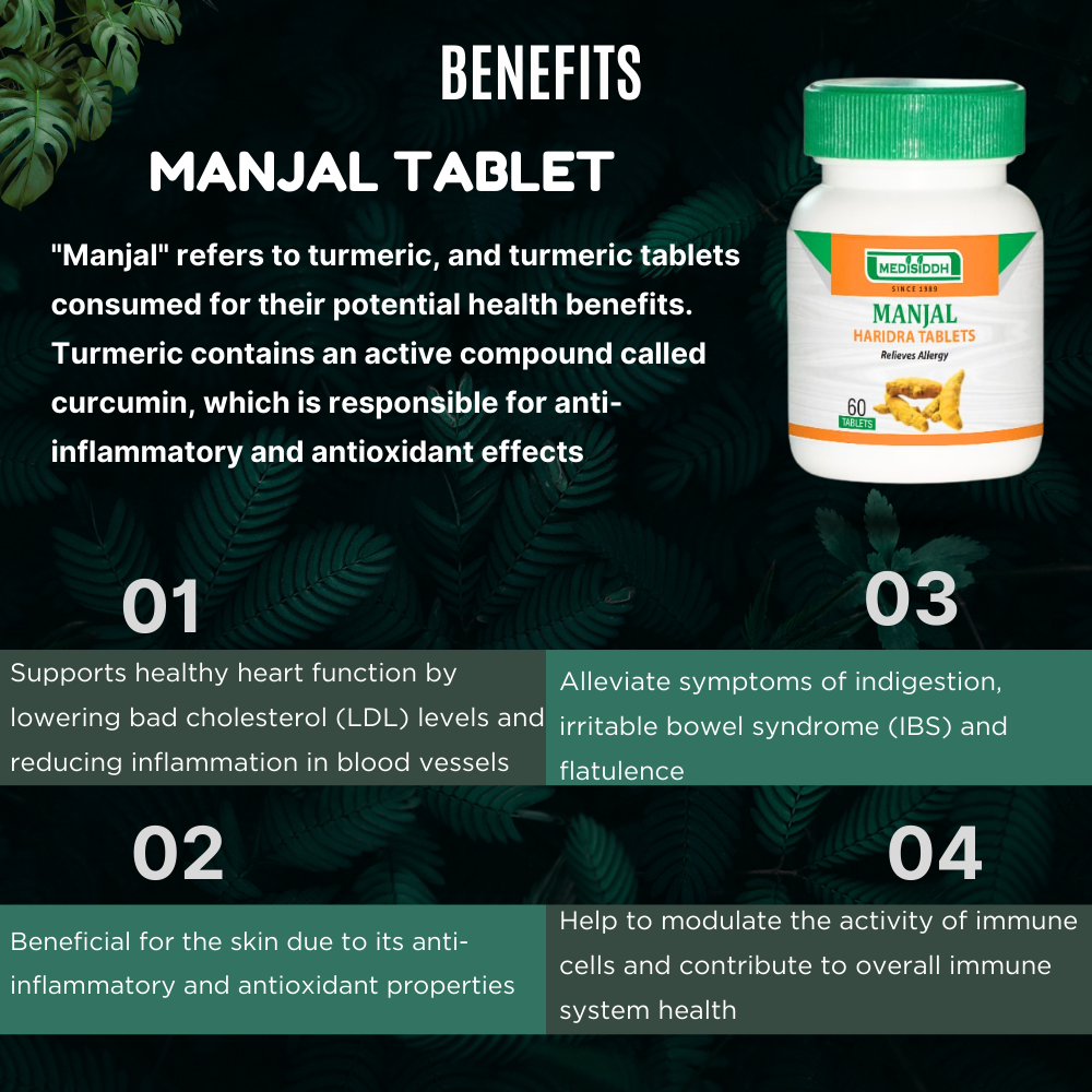 Manjal Tablet - Turmeric Tablet - (Curcumin) MediSiddh