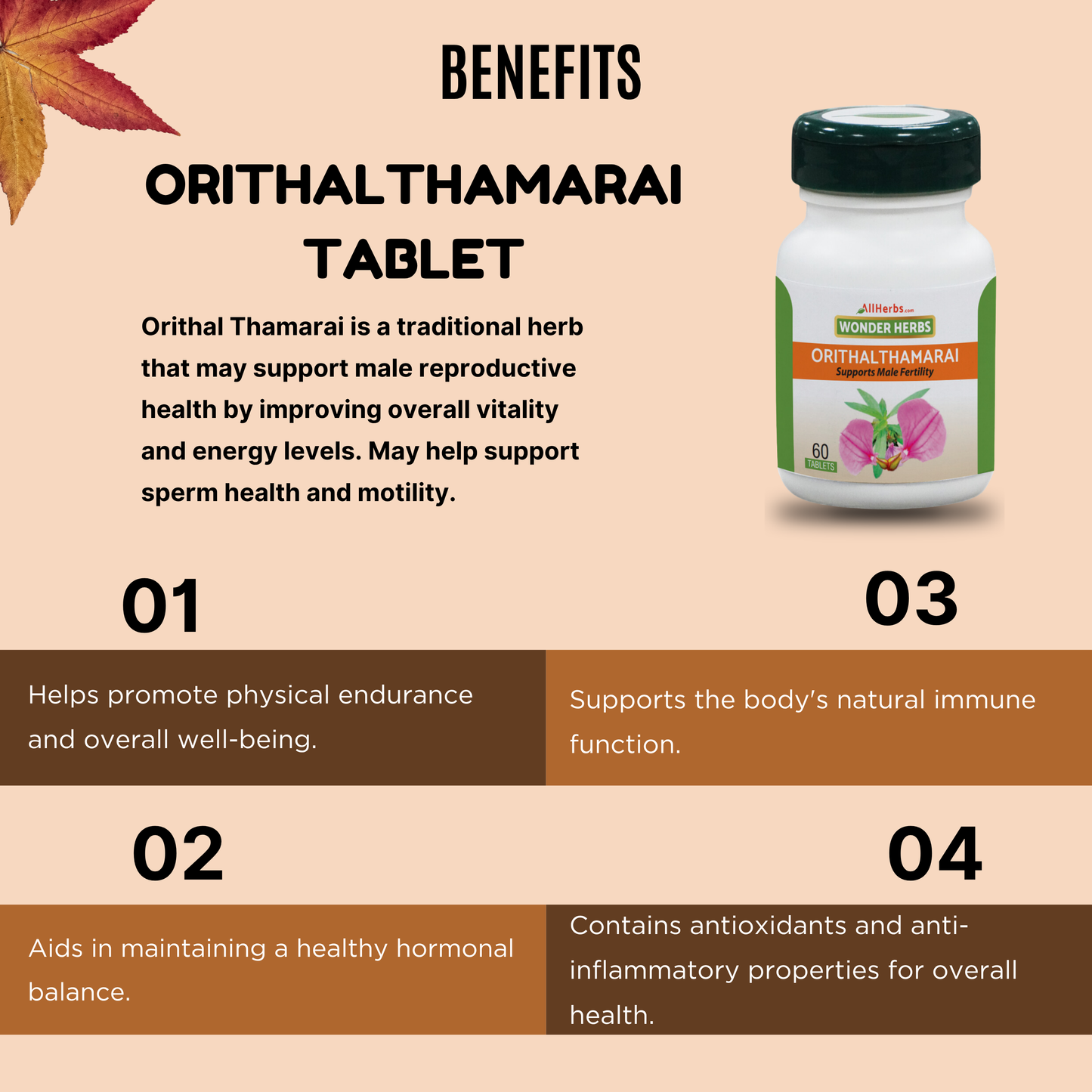 Orithalthamarai / Ratan Purush Tablet - (hybanthus enneaspermus) - AH MediSiddh