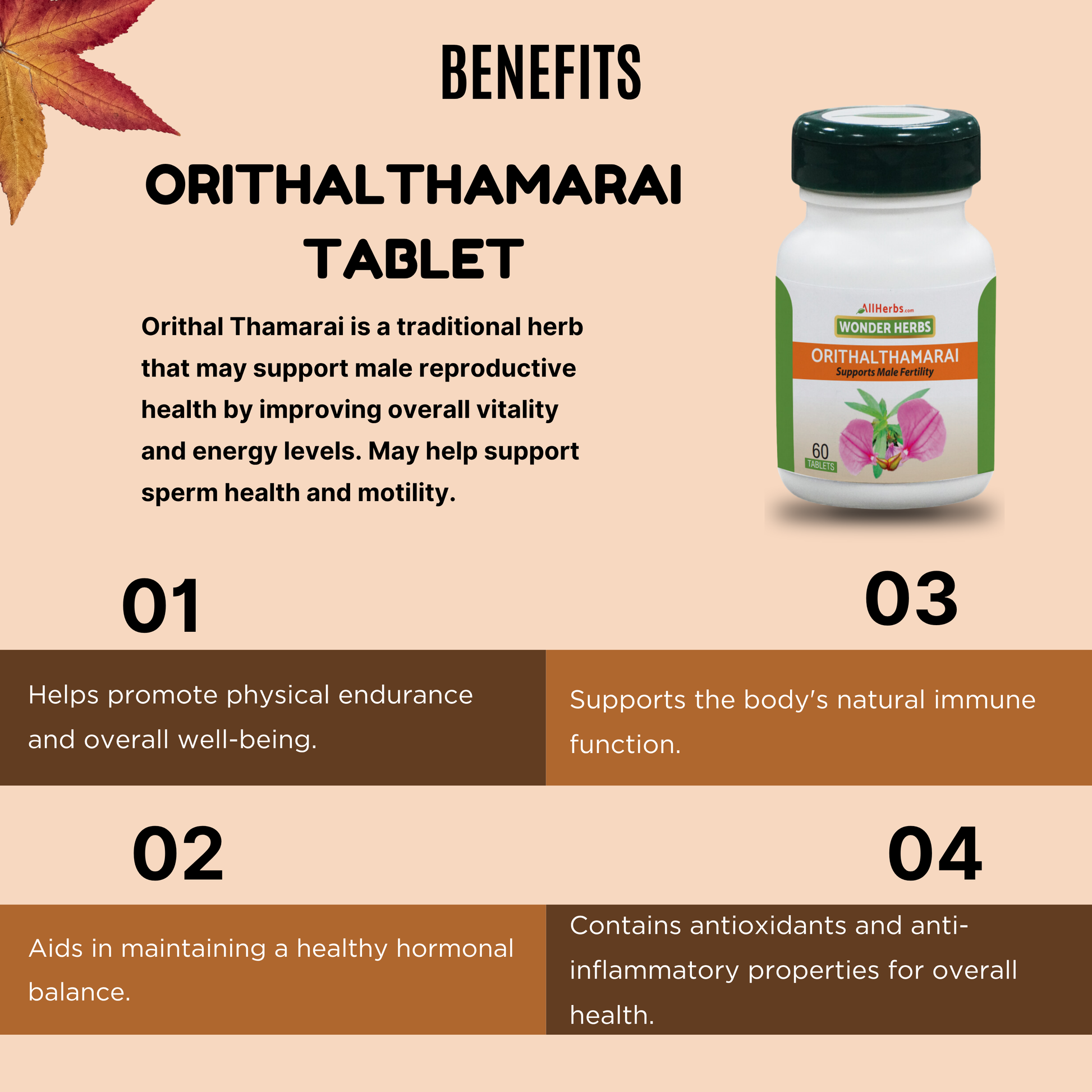 Orithalthamarai / Ratan Purush Tablet - (hybanthus enneaspermus) - AH MediSiddh
