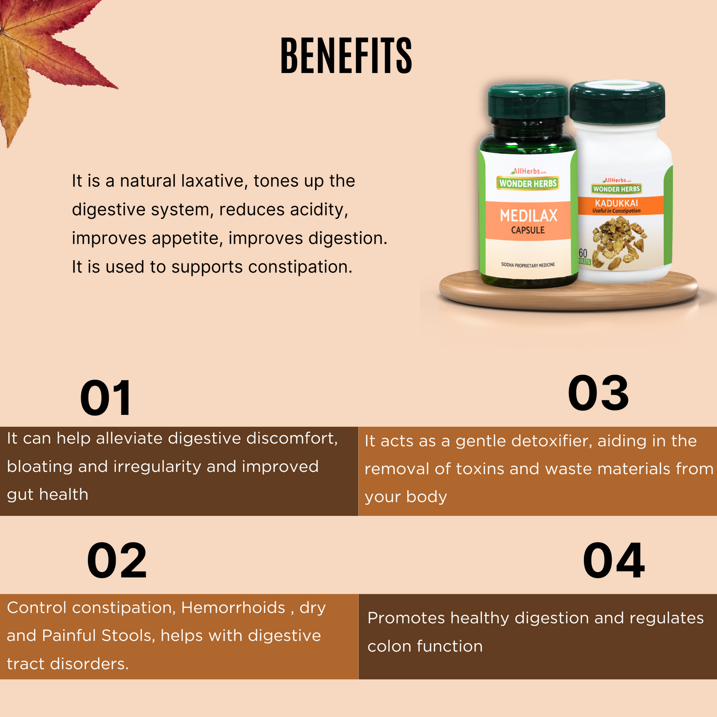 Kadukkai Tablet 60 no's + Medilax Capsule -60 No's -Combo - AH MediSiddh