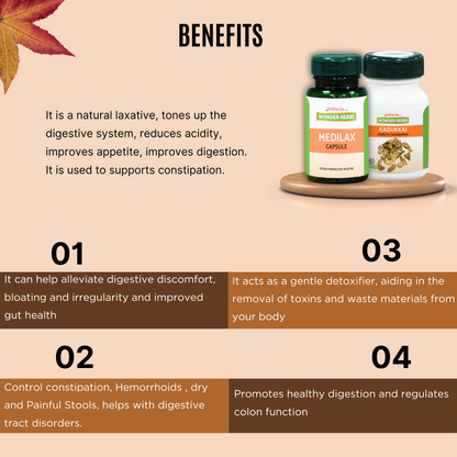 Kadukkai Tablet 60 no's + Medilax Capsule -60 No's -Combo - AH MediSiddh