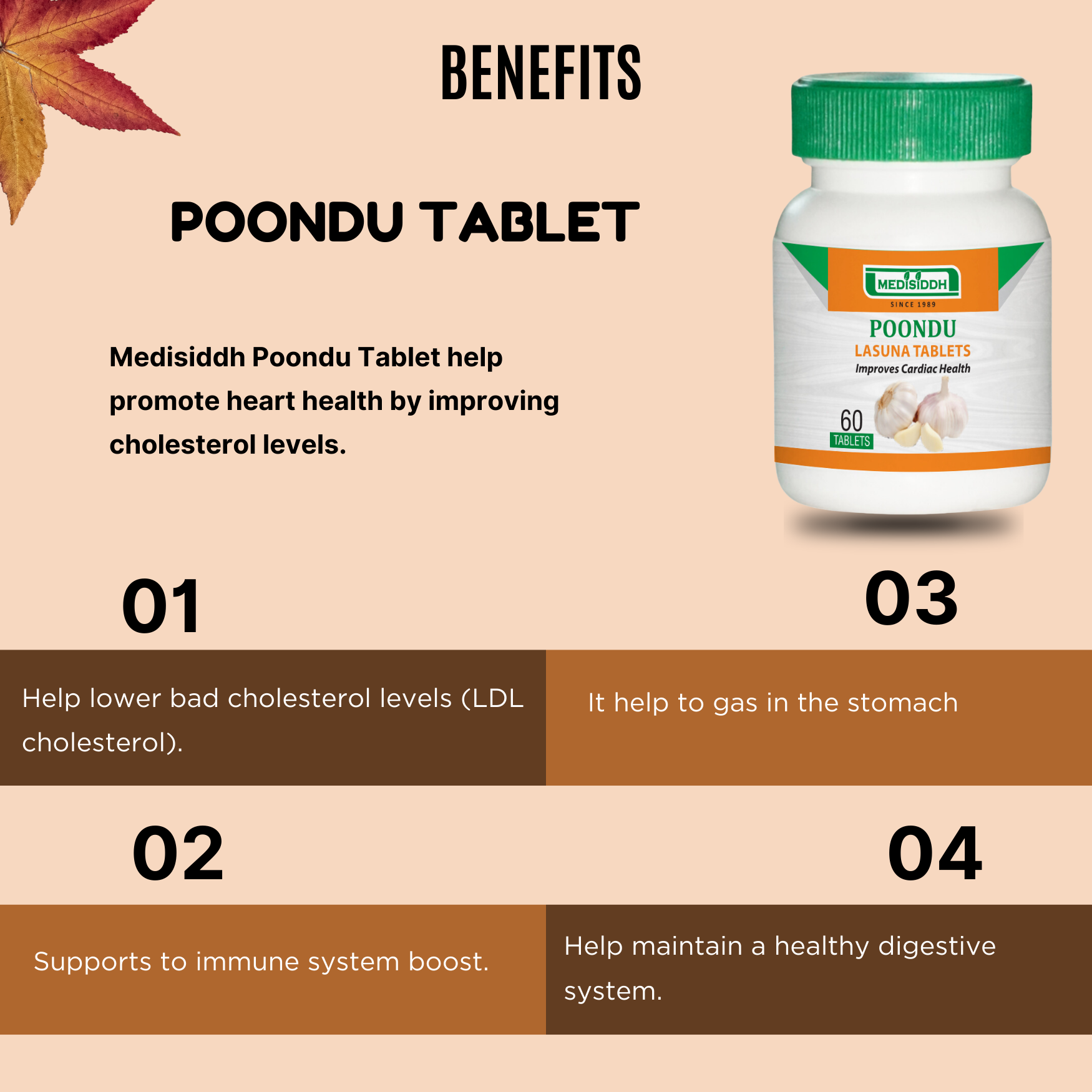 Poondu/Lasuna Tablet / Garlic tablet MediSiddh