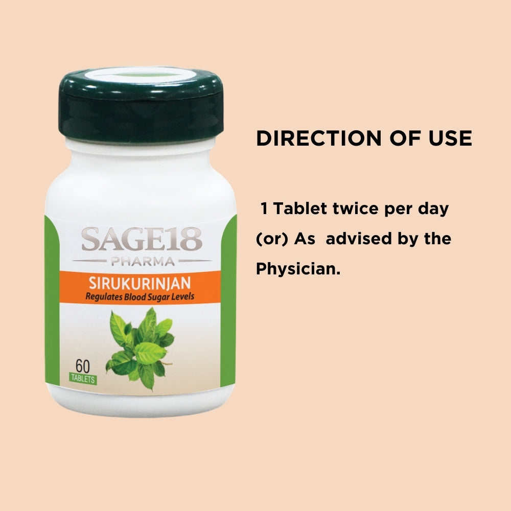 Diabetex Capsule 60 No's + Naavalkottai Tablet 60 No's + Sirukurinjan Tablet 60 No's - Combo - Sage18