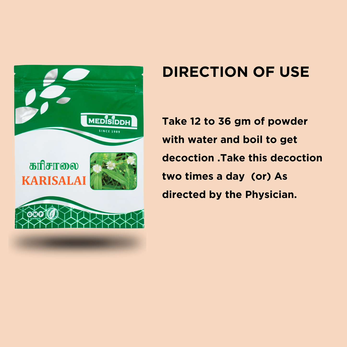 Karisalai Chooranam / False Daisy  Chooranam -( yellow fruit night shade) MediSiddh