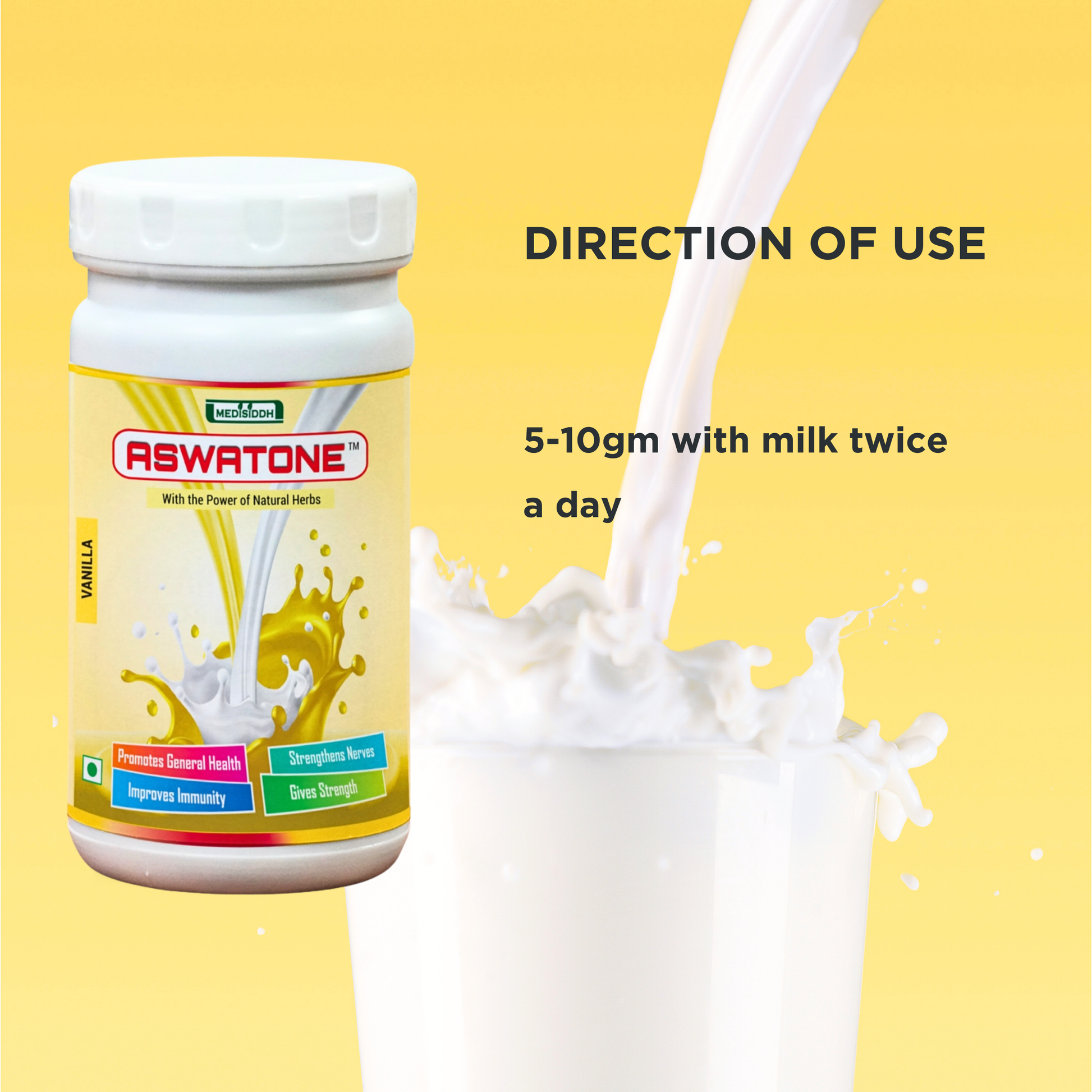 Aswatone Vanilla Power (Health Drink) MediSiddh