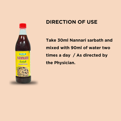 Nannari Sarbath / Indian Sarsaparilla drink (Nannari Syrup) MediSiddh