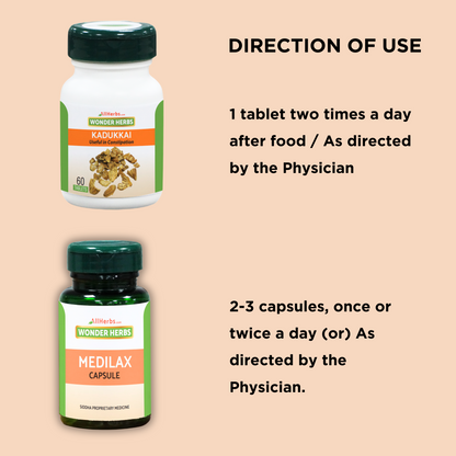 Kadukkai Tablet 60 no's + Medilax Capsule -60 No's -Combo - AH MediSiddh