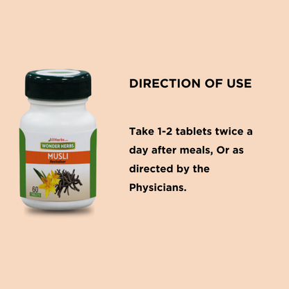 Musli tablet / Land-Calotrops tablet  - (chlorophytum borivilianum)- AH MediSiddh