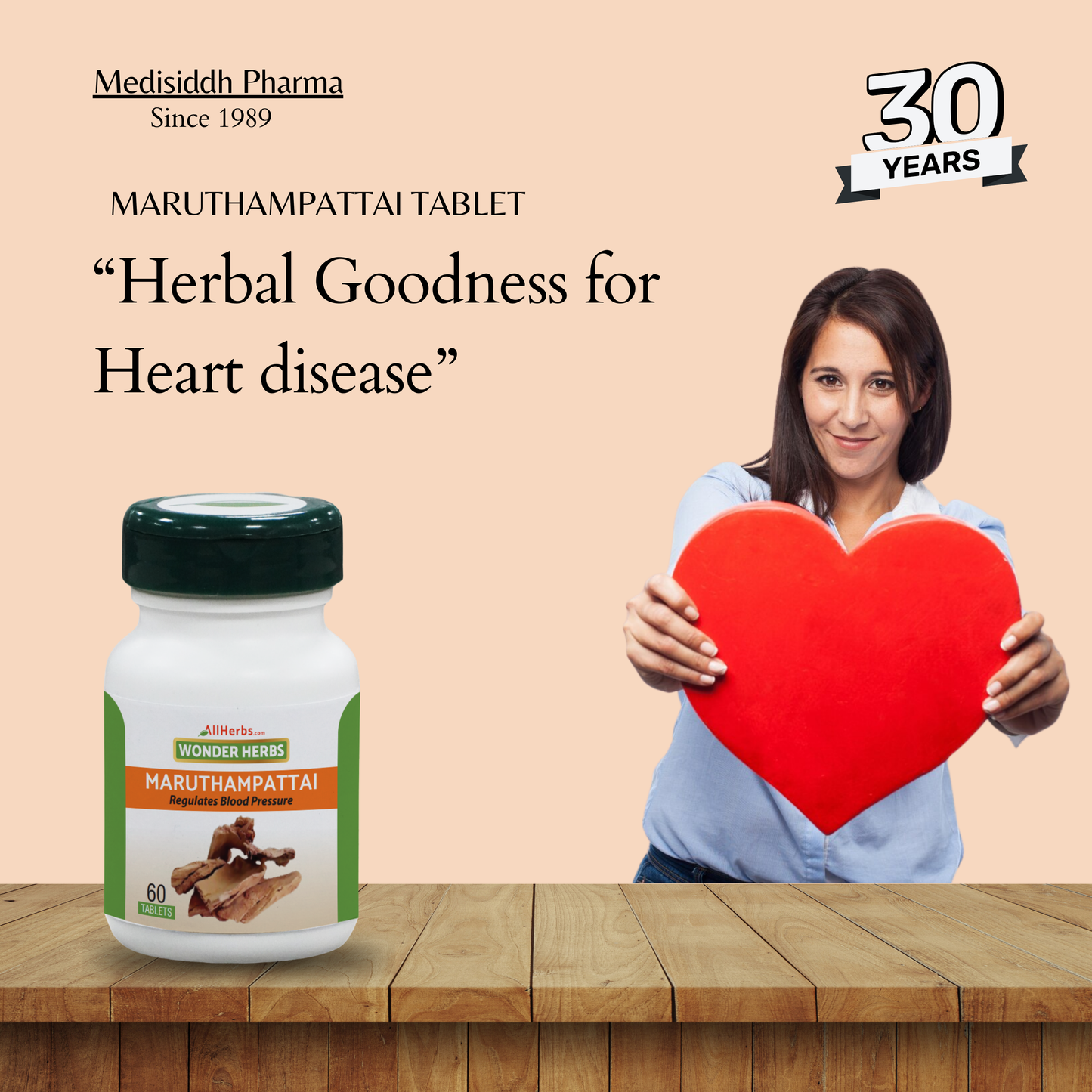 Maruthampattai Tablet - AH / Arjuna Bark -(Arjun) MediSiddh