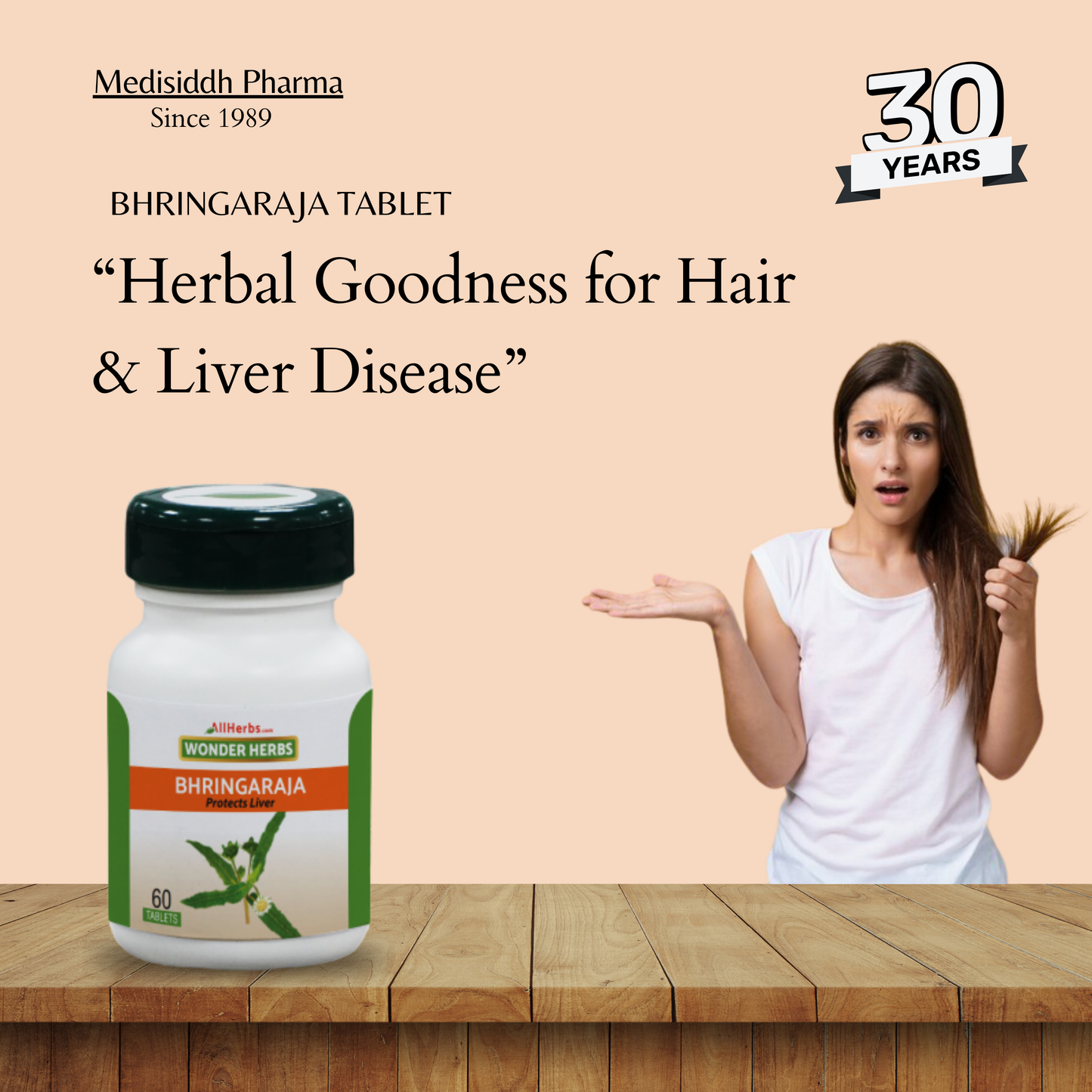 Bhringaraja Tablet - AH /  Eclipta prostrata- ( bhringraj plant) MediSiddh