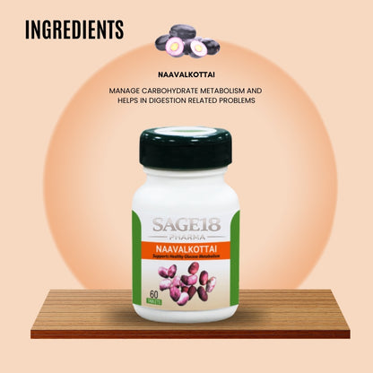 Diabetex Capsule 60 No's + Naavalkottai Tablet 60 No's + Sirukurinjan Tablet 60 No's - Combo - Sage18