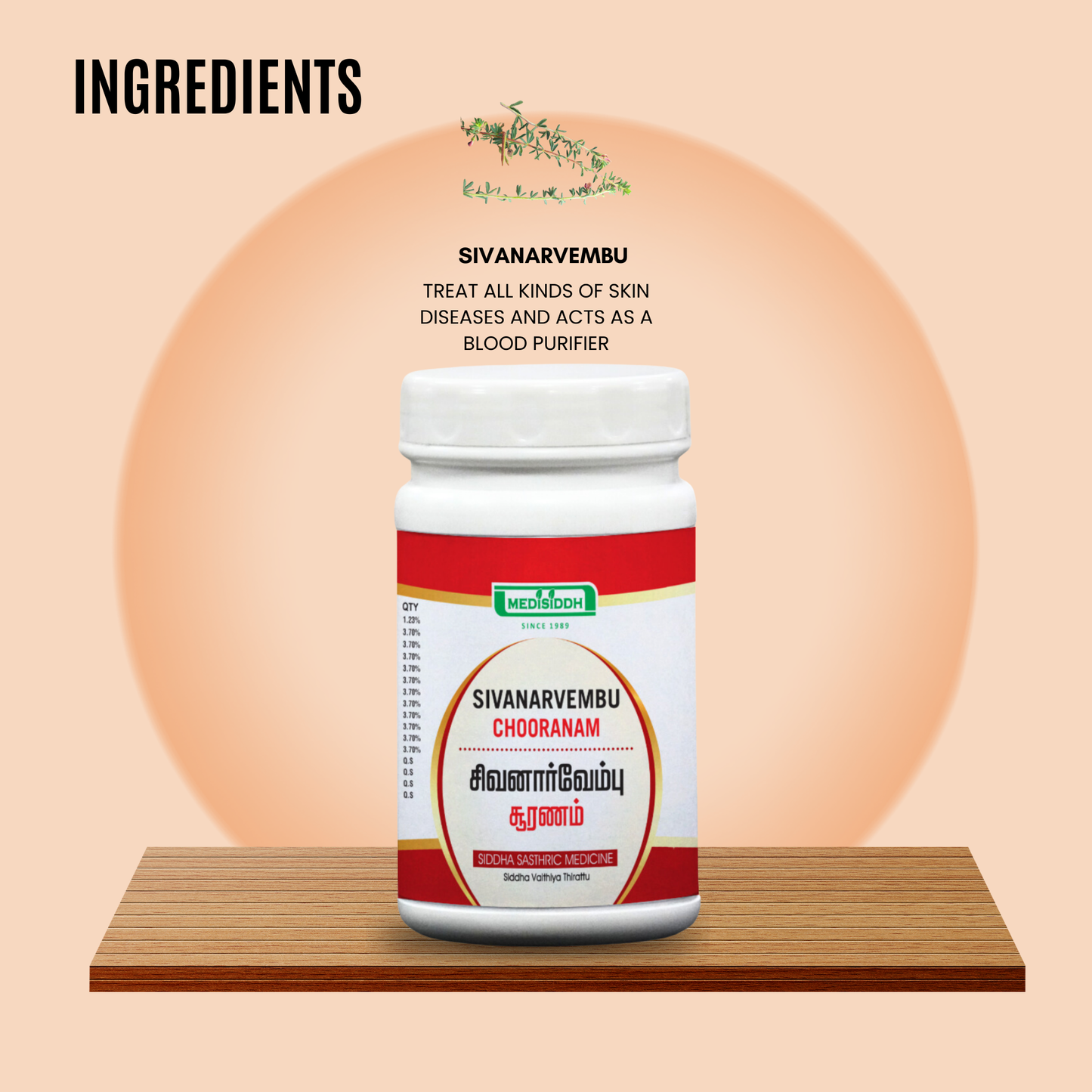 Sivanar Vembu chooranam / Wiry Indigo -(Indigofera aspalathoides) MediSiddh