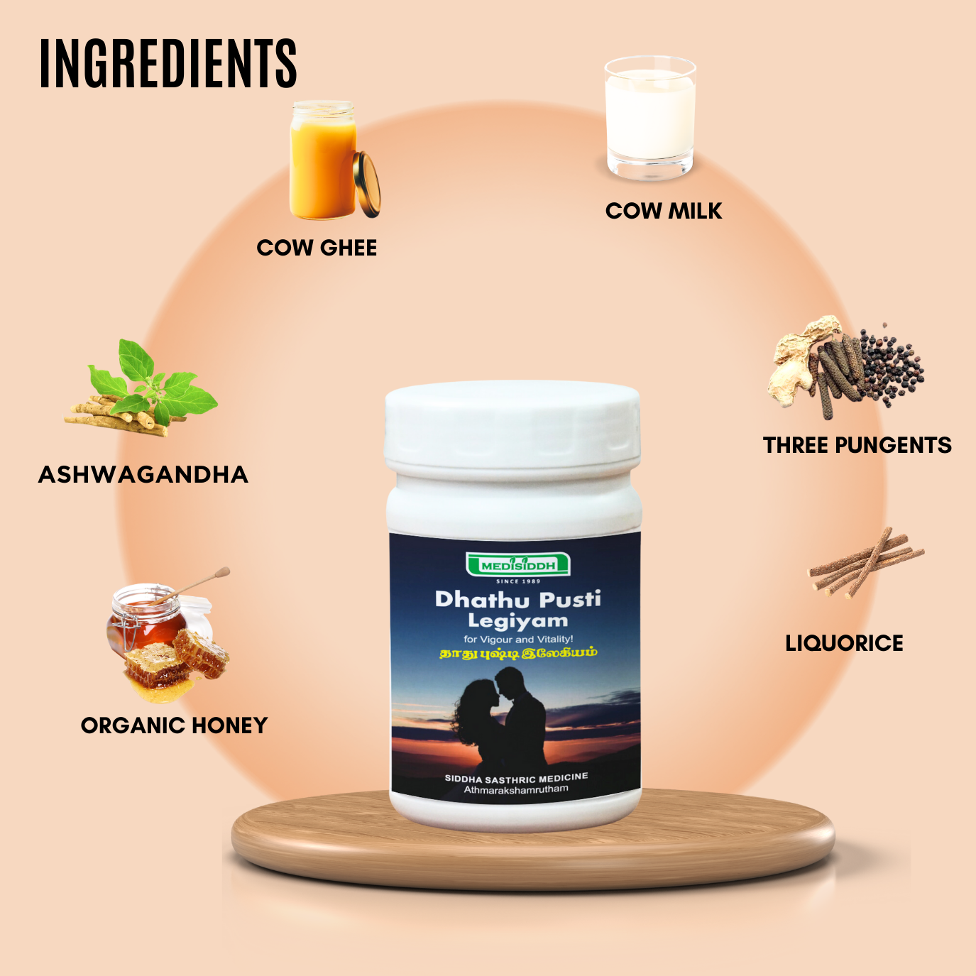 Dhathu Pusti Legiyam 200 Gms + Vigorin Gold Capsules 10 Nos - COMBO MediSiddh