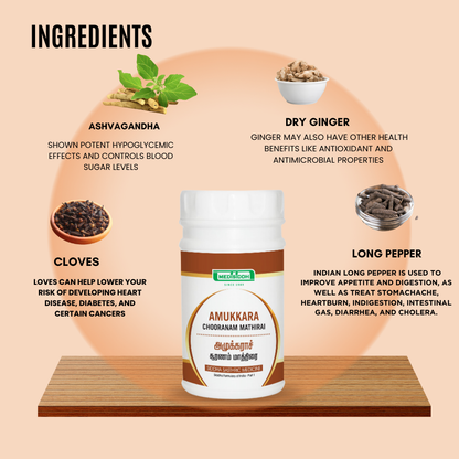 Amukkara Chooranam Tablet / Indian Ginseng tablet - Ashwagandha MediSiddh