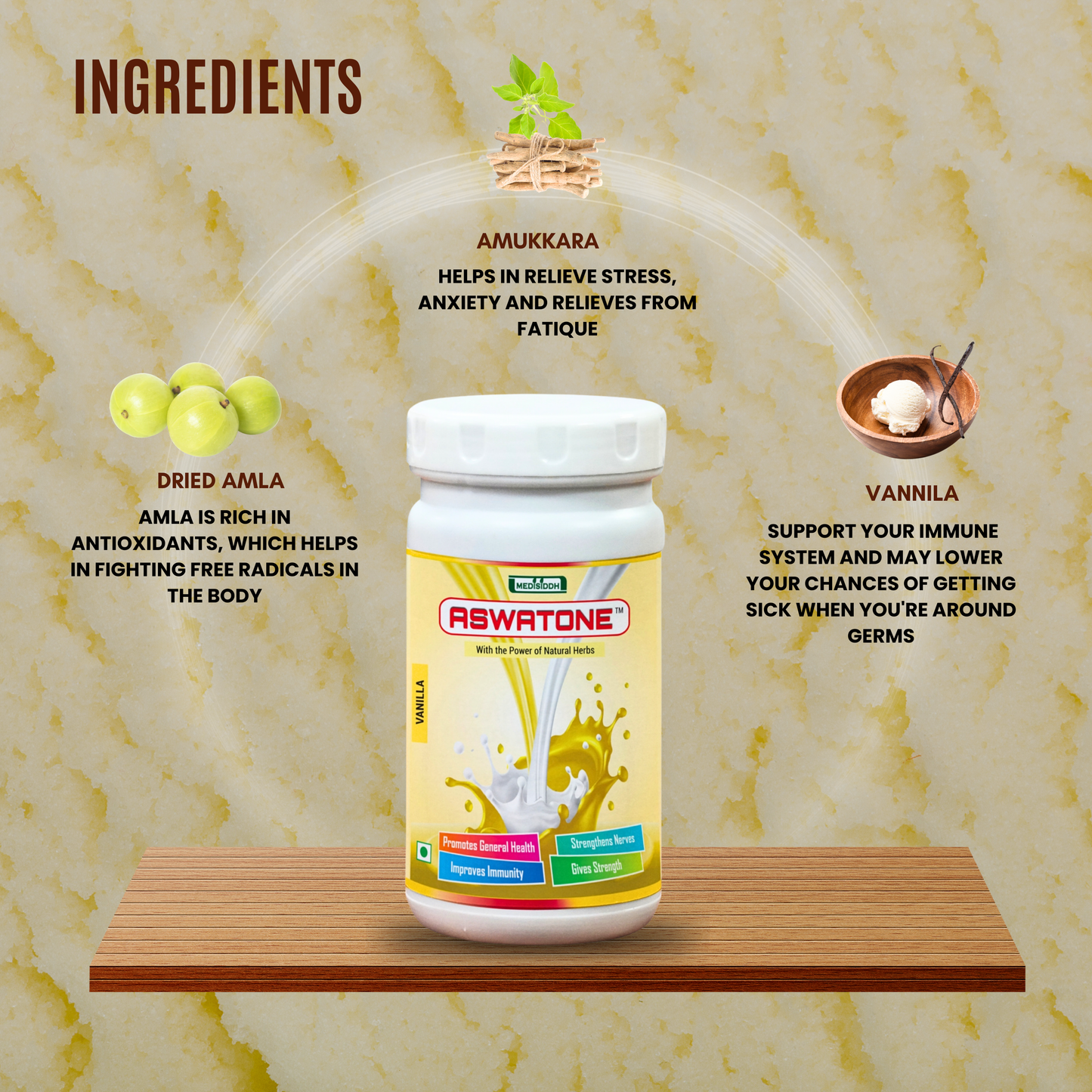 Aswatone Vanilla Power (Health Drink) MediSiddh