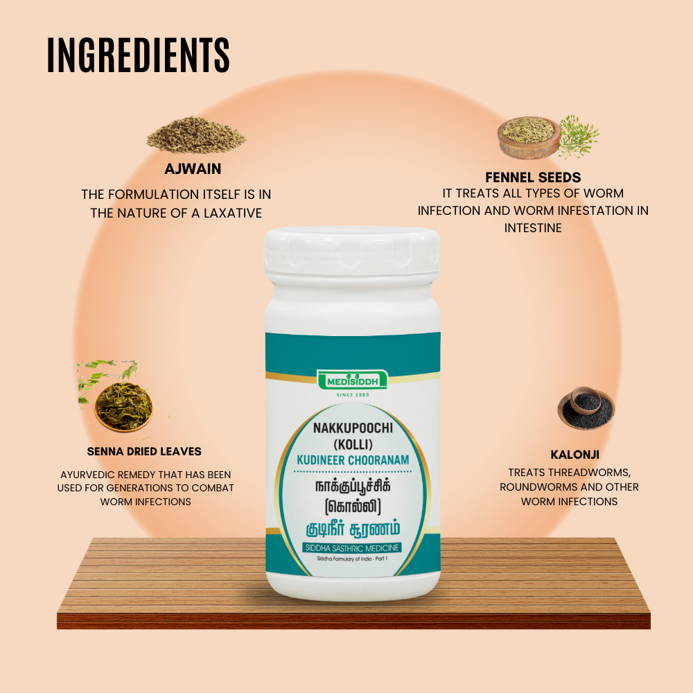 Nakkupuchikolli Kudineer Chooranam  / Deworming Choorana MediSiddh