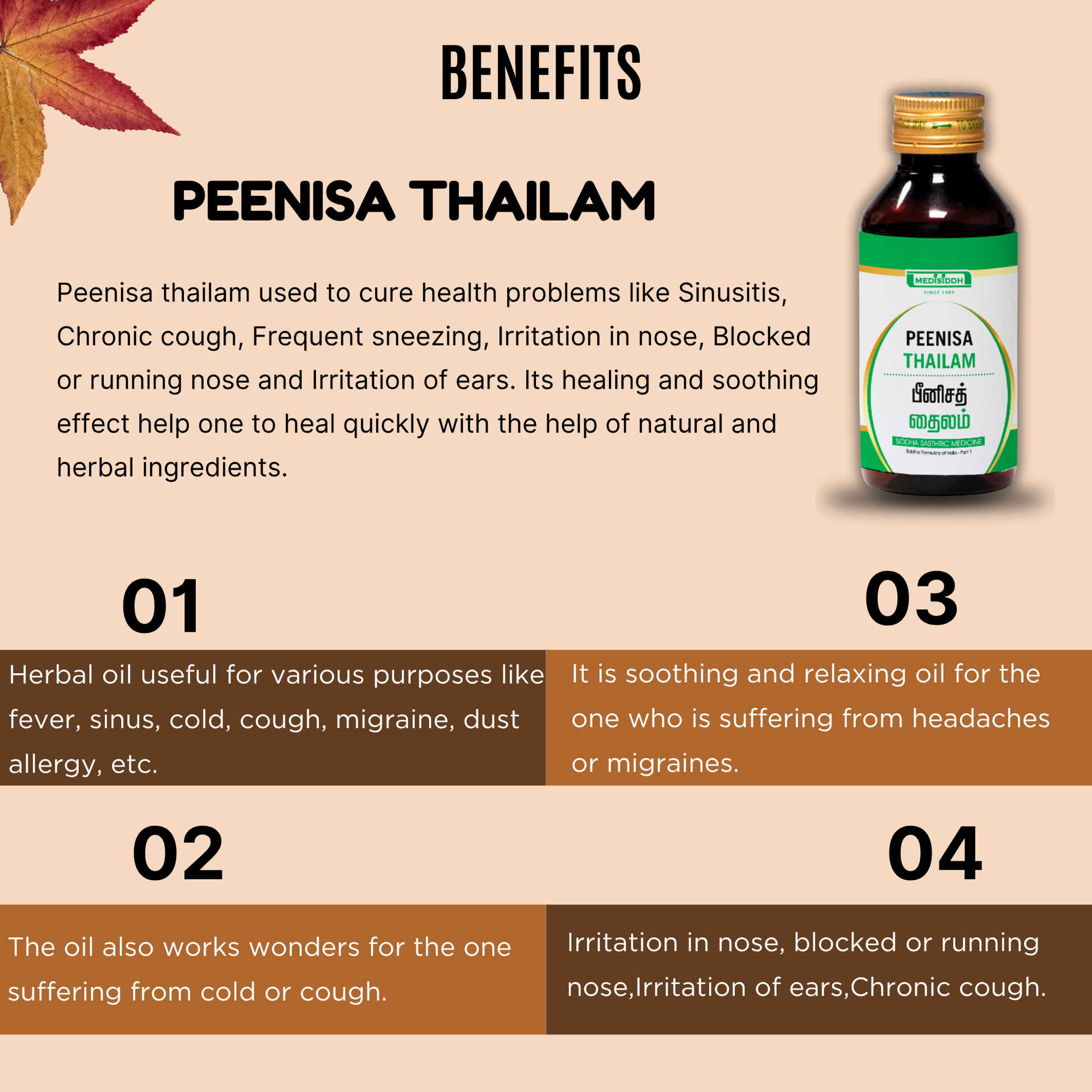 Peenisa Thailam -(nasal drops) MediSiddh